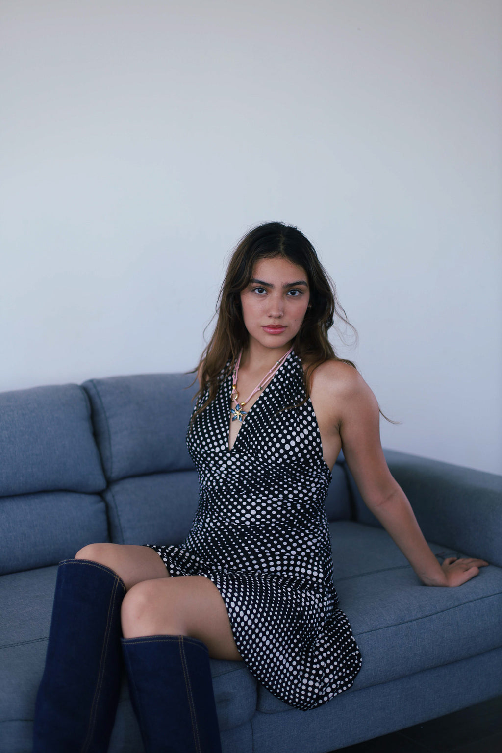 Polka dot mini dress