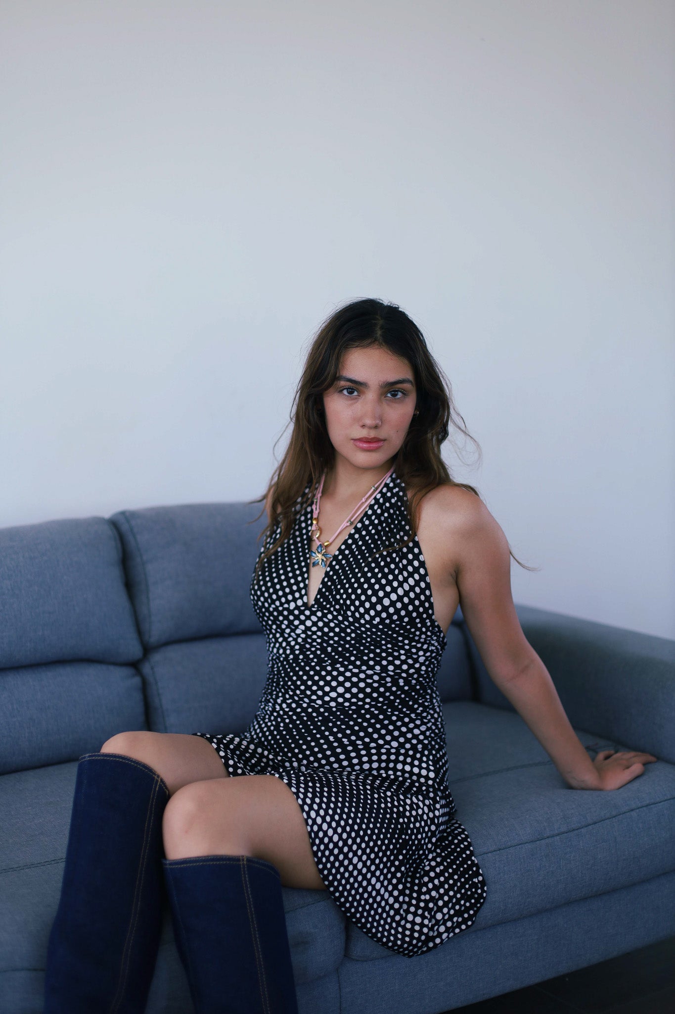 Polka dot mini dress