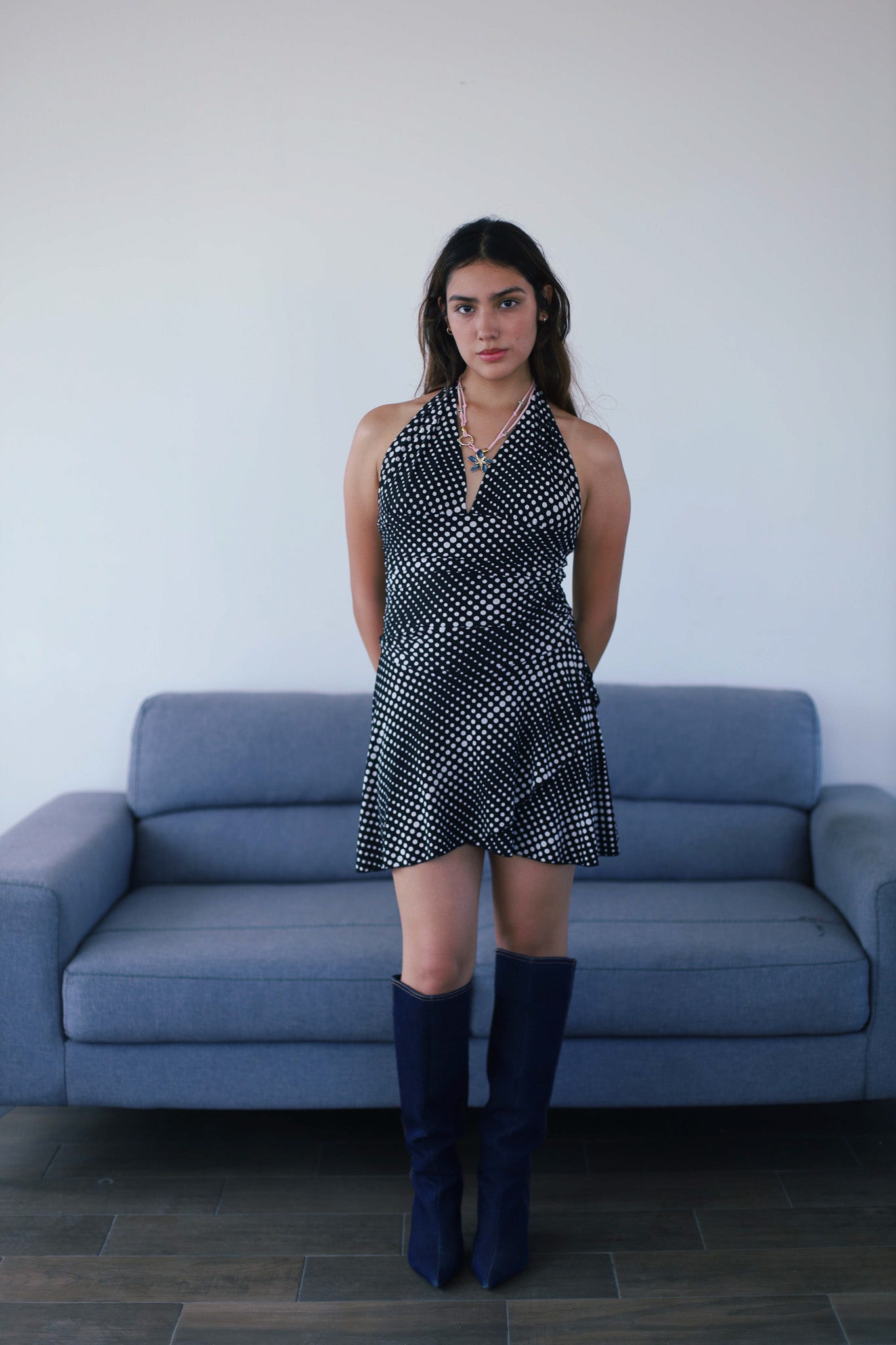 Polka dot mini dress