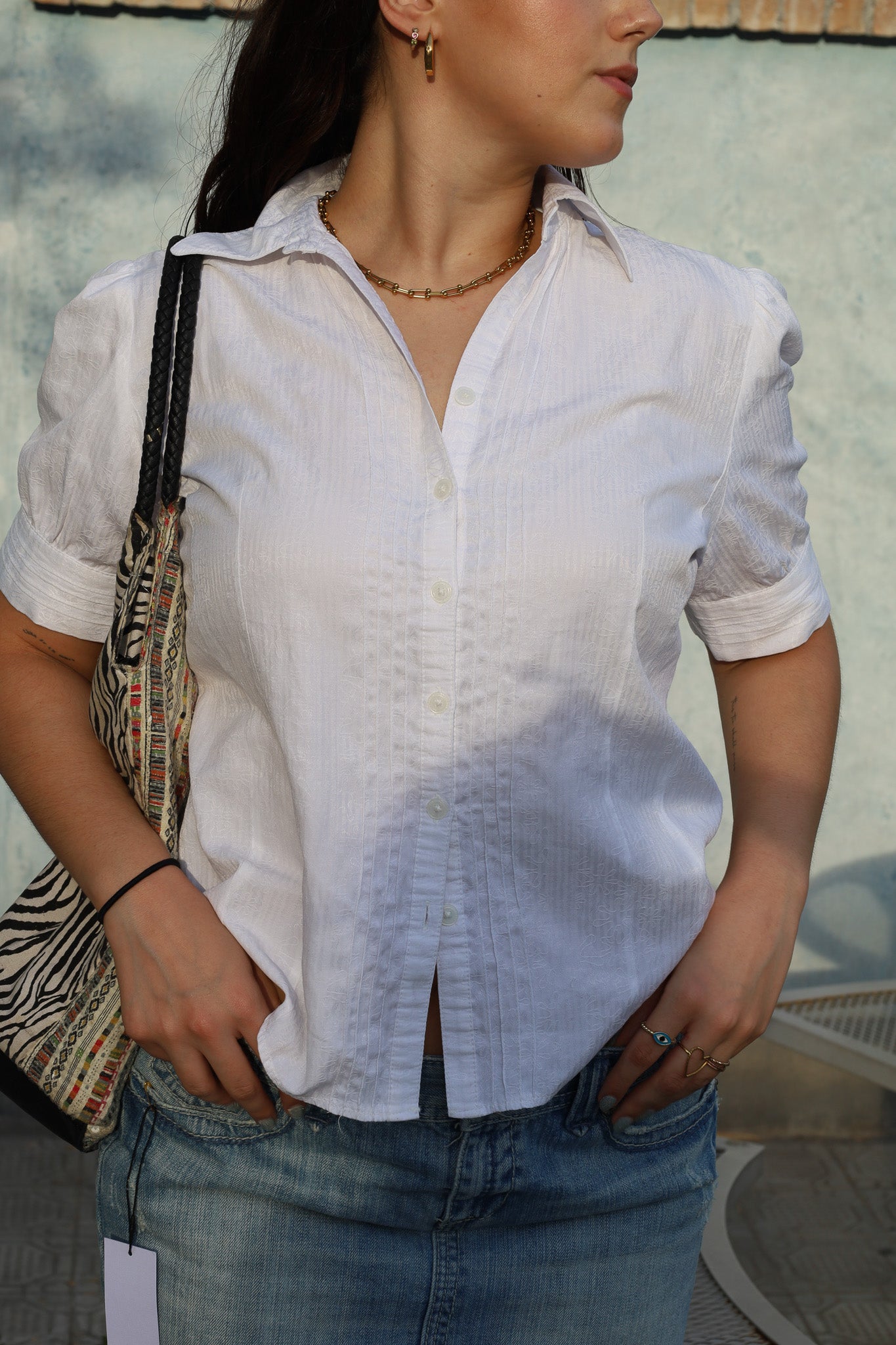 Camisa blanca manga corta