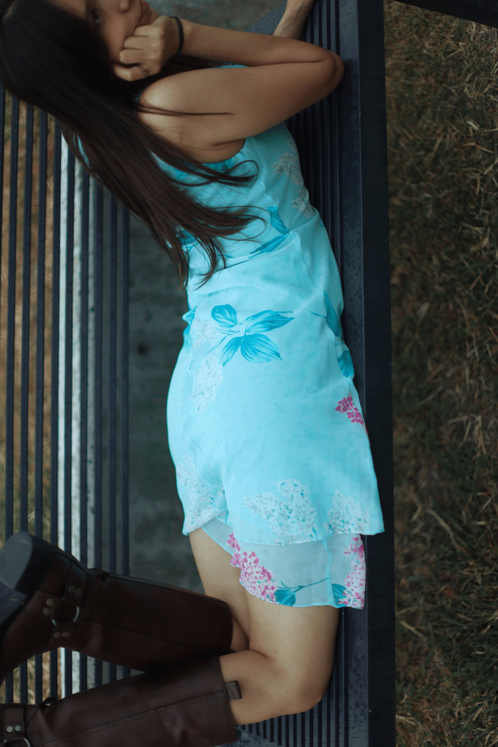 Vestido floreado celeste