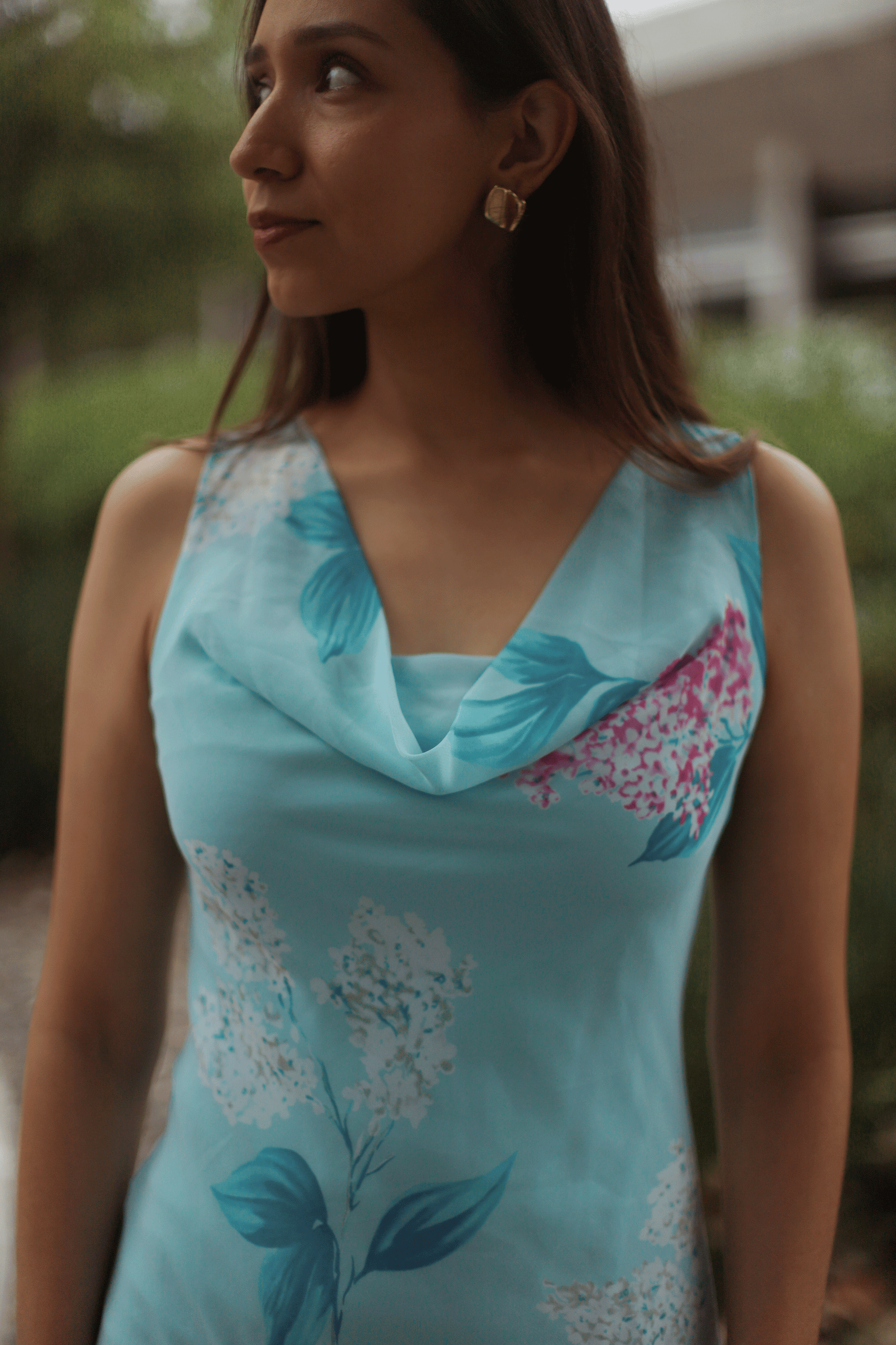 Vestido floreado celeste
