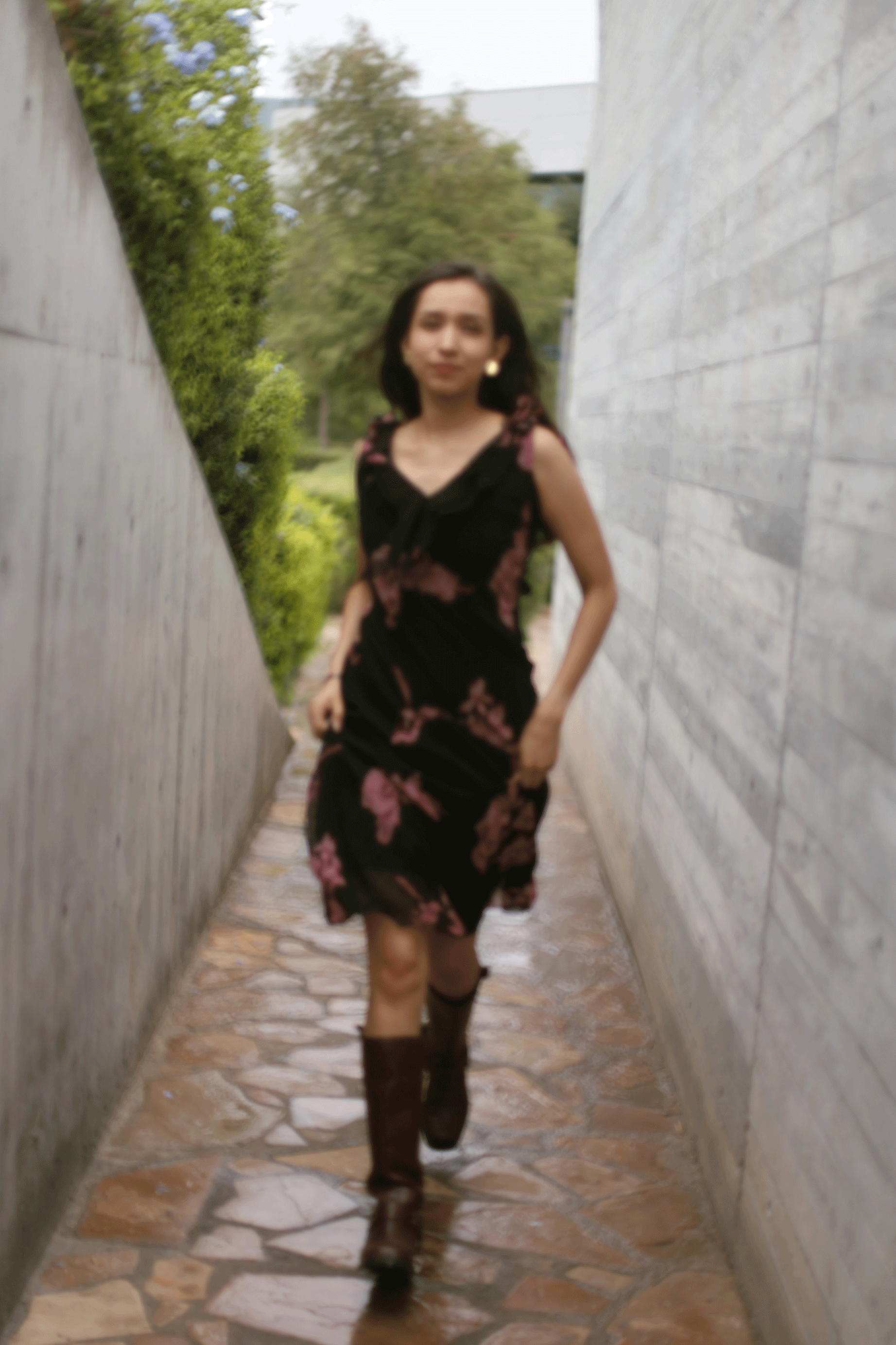 Vestido Negro floreado