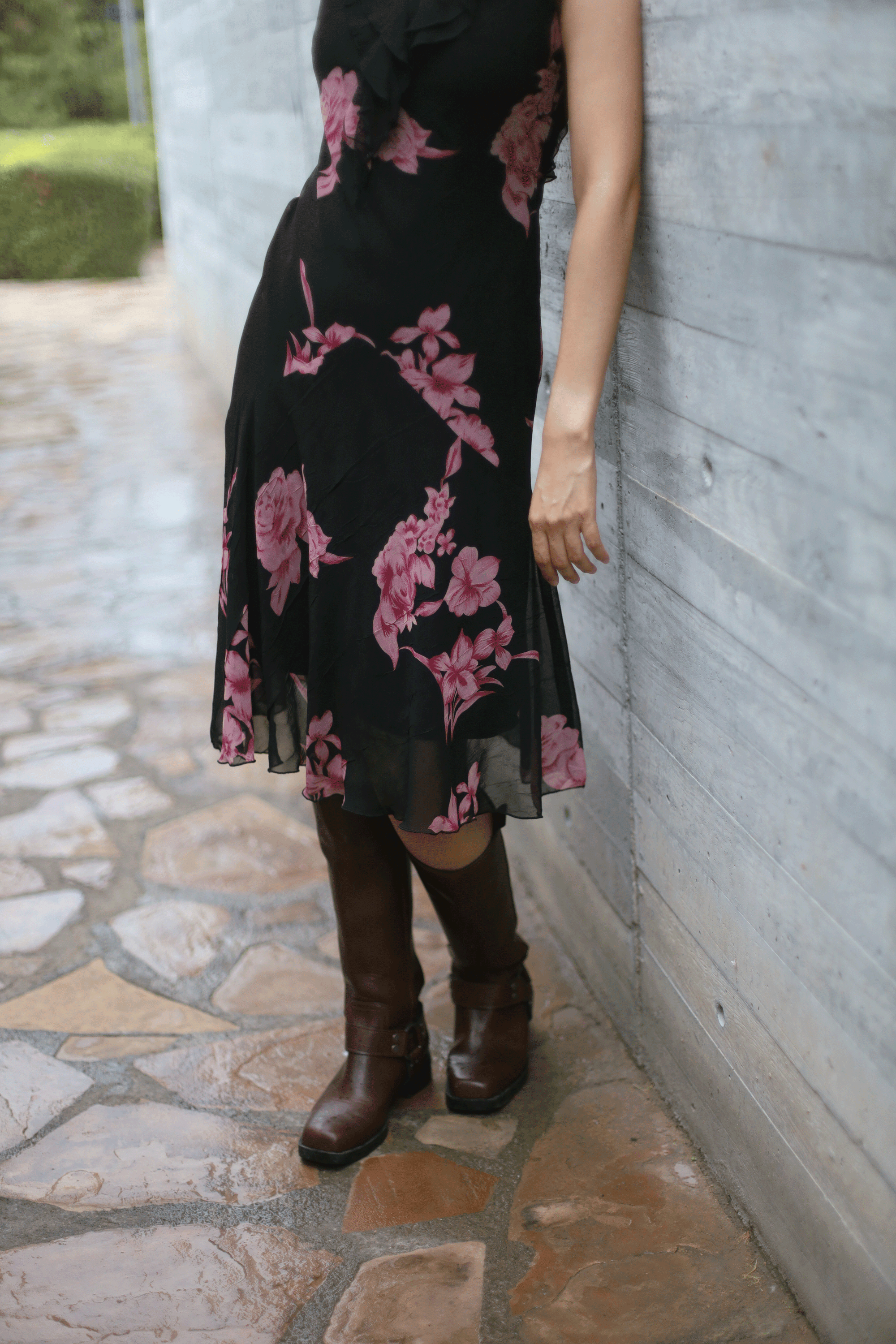 Vestido Negro floreado