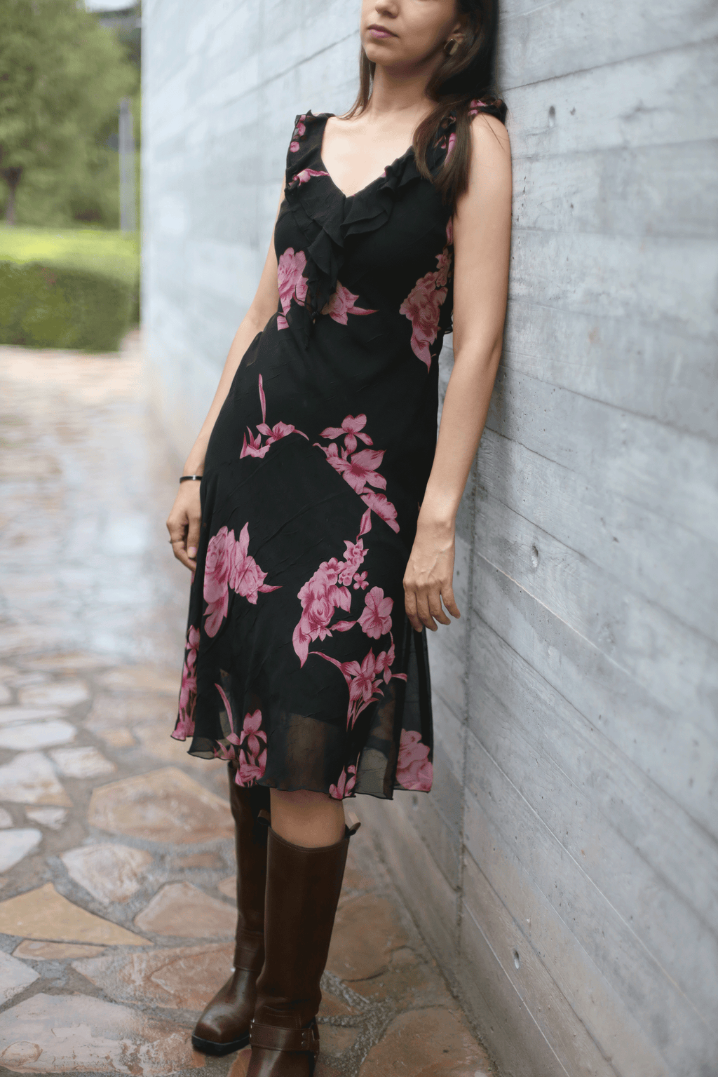 Vestido Negro floreado