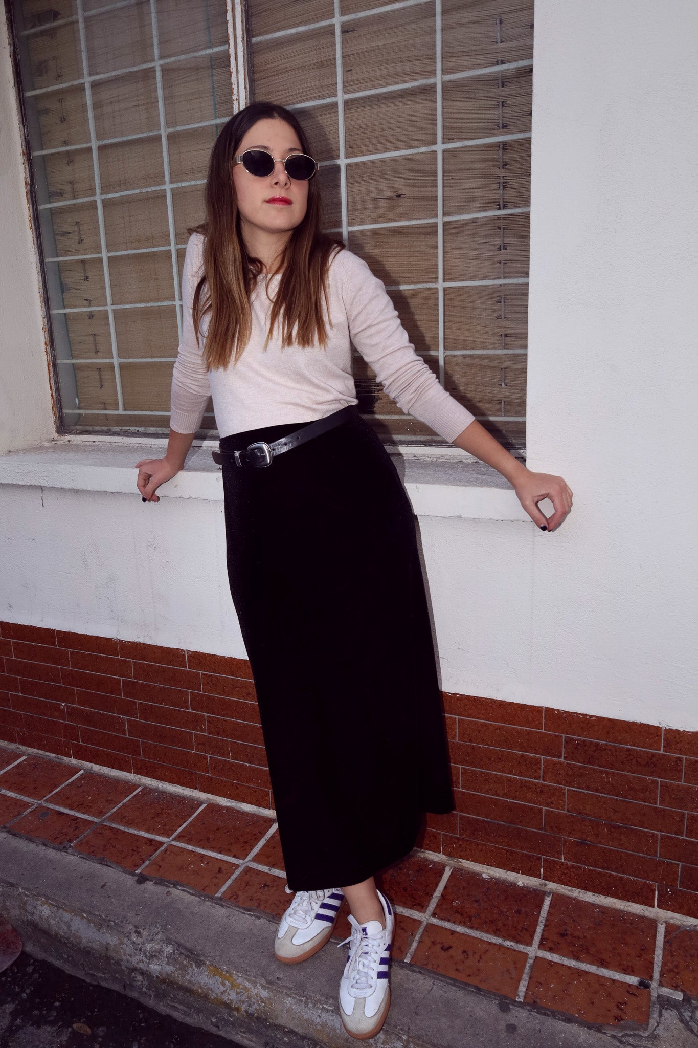 Falda larga velvet