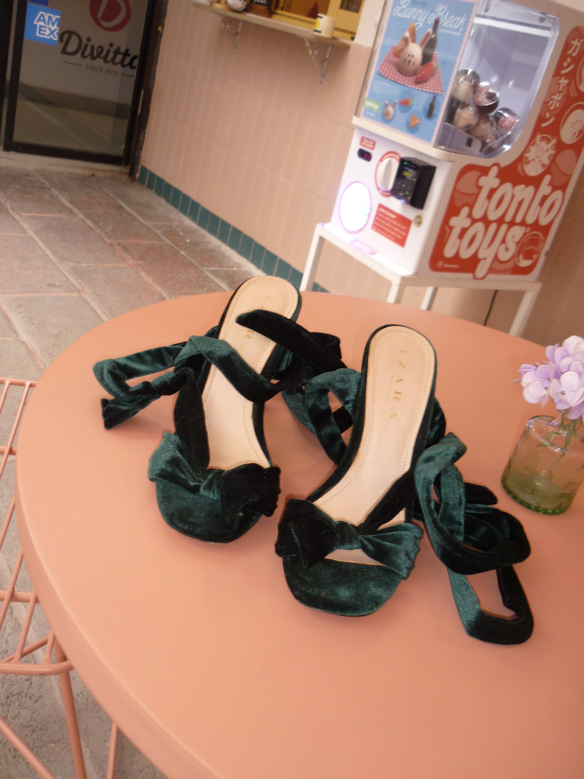 Velvet heels
